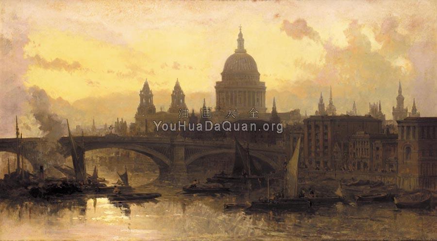 St Pauls from the Thames Looking West - 大卫·罗伯茨